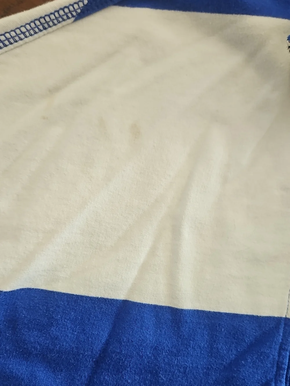 Blue and White Striped Athletic Two-Piece Set